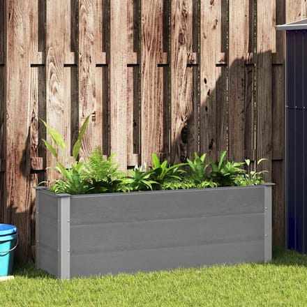 vidaXL - Plantenbak - verhoogd - 150x50x54 - cm - HKC - grijs