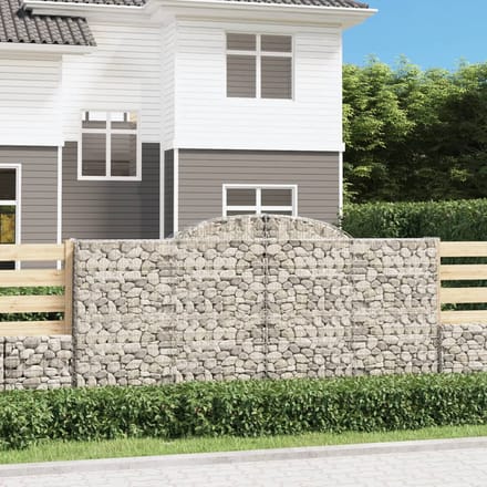 vidaXL - Schanskorven - 8 - st - gewelfd - 300x50x140/160 - cm - ijzer
