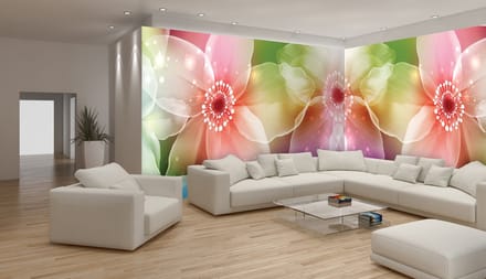 Fotobehang Vlies Bloemen | Roze, Paars | GROOT 832x254cm