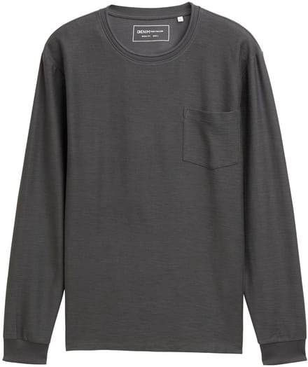 Tom Tailor Denim - Overhemd met lange mouwen en borstzak - Maat S - ash grey