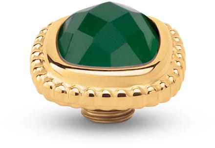 Melano Vivid Bali CZ Square Steentje Ocean Green | Goud