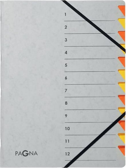 Sorteermap pagna easy a4 12 tabs oranje/geel | 5 stuks