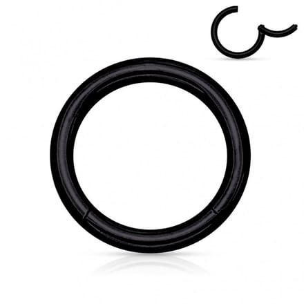 Piercing ring high quality - Chirurgisch staal 1.2x8 mm - zwart - LMPiercings