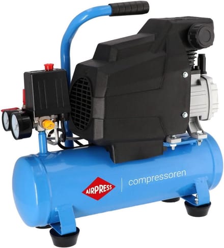Mobiele Compressor - Perslucht Machine - Klussen en Pompen - Oliegesmeerd - 6 Liter Tank - Zwart