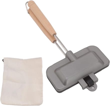 Koekenpan - Ontbijtpan - Sandwiches Maken - Afneembaar Handvat - Compact Formaat - Zwart