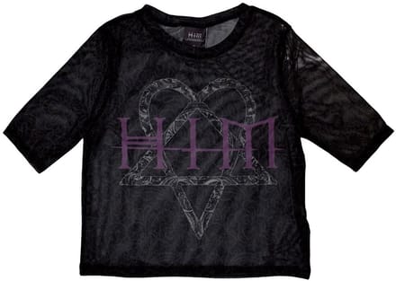 Him - Heartagram & Logo Crop top - XS - Zwart