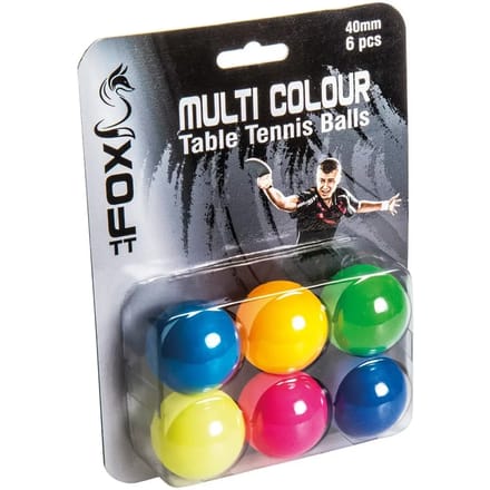 Fox Tt Tafeltennisballen Multi Colour 40 Mm 6 Stuks