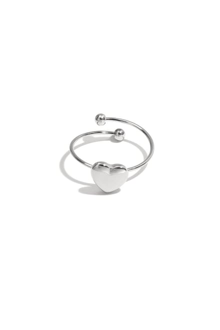 Simple little heart ring - zilveren kleur