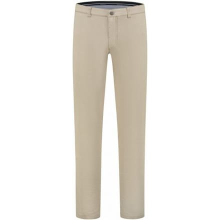 Com4 Broek Subtle Check Pattern Modern Chino Beige / male