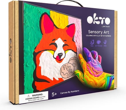 OKTO Sensory Art Kleuren Op Nummers - Dieren - Vos - Luchtklei - 21X21Cm - 5 Jaar