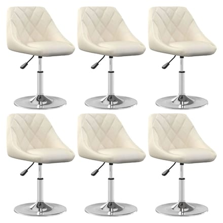 vidaXL - Eetkamerstoelen - draaibaar - 6 - st - fluweel - crèmekleurig