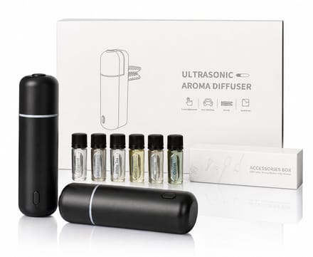 Auto - Aroma diffuser - Draadloos - USB-C - Inclusief 6 Geuren - Zwart
