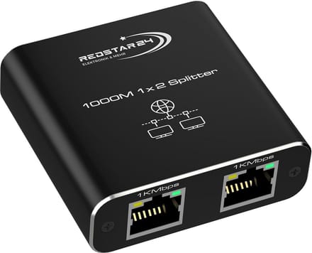LAN Splitter 1 op 2 - 1000 Mbps Gigabit Ethernet Switch met Type-C netsnoer voor computer en router