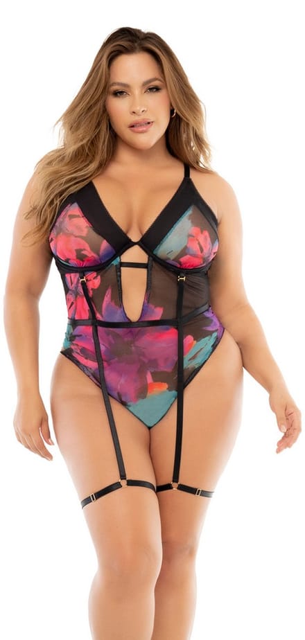 Mapalé Sexy Teddy - 3/4X - Droombloemprint - Zwart