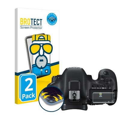 BROTECT - Screenprotector voor Canon EOS 7D Mark II (Schouderdisplay) - Folie Beschermfolie matte volledig dekking 2 Stuks