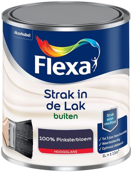 Flexa - Strak In De Lak Buitenlak Hoogglans - 100% Pinksterbloem - Mengverf - 1 L