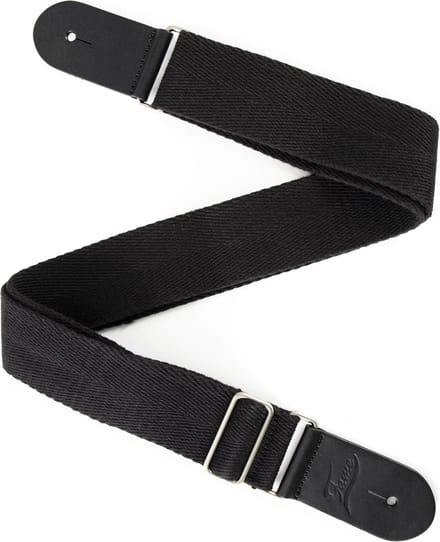 Fame CTW002BK Luxury Cotton Bass/Guitar Strap (Smooth Black) - Gitaarband