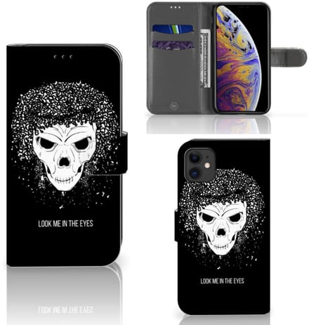 Telefoonhoesje met Naam Apple iPhone 11 Skull Hair
