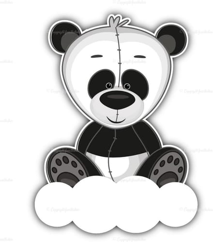 geboortebord panda op wolk 75 cm