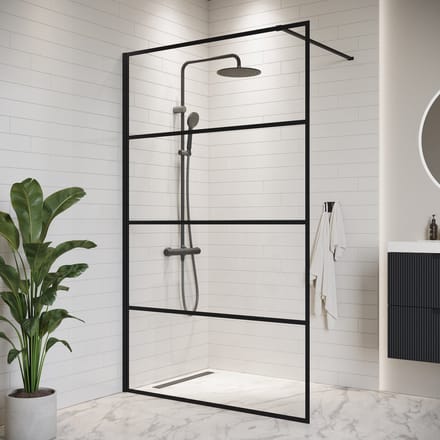 Badplaats Douchewand Essos 100 x 200 cm – Zwart – Inloopdouche 8 mm Veiligheidsglas