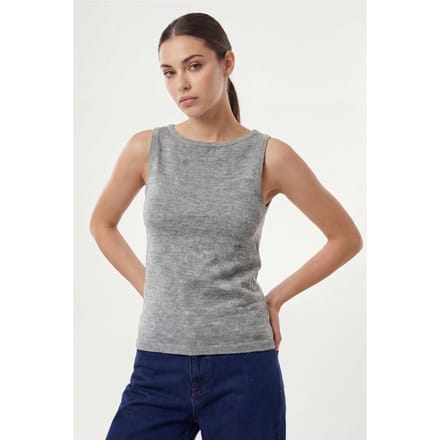 Ribbels Mouwloze Crew Neck Tanktop