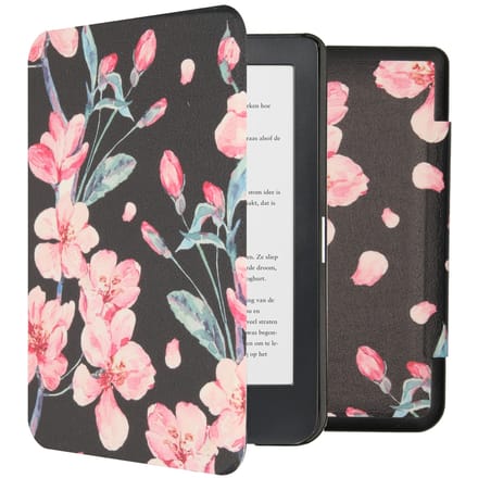 imoshion Design Slim Hard Case Bookcase voor de Kobo Clara HD - Blossom Watercolor Black