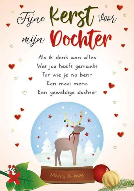 Kaart - Kerst - Intense - Fijne kerst dochter - KIR10-B