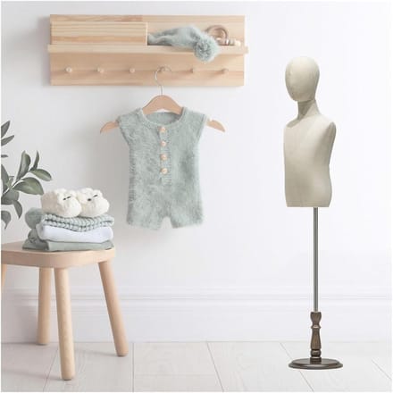 Kindermannequin Torso - Paspop Kinderkleding - Kleding Presenteren - Verstelbare Hoogte - 93-140 cm - Beige