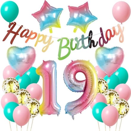 Vt products - Ballon 19e verjaardag - Verjaardagsdecoratie - Roze