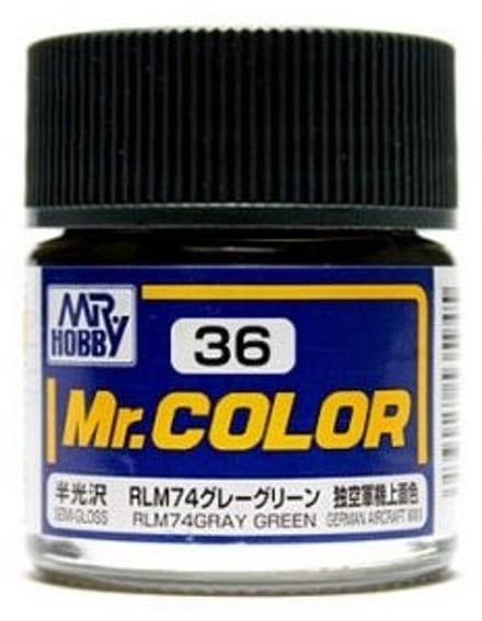 Gunze Mr. Hobby C-036 - Mr. Color 10 ml RLM74 Gray Green - Lacquer Modelbouwverf