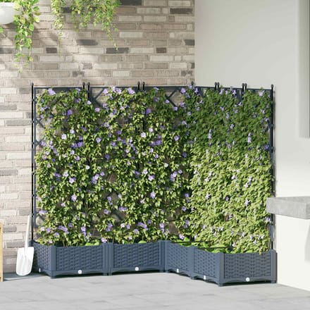 vidaXL - Plantenbak - 5 - st - Grijs - 120 - x - 120 - x - 125,5 - cm - PP