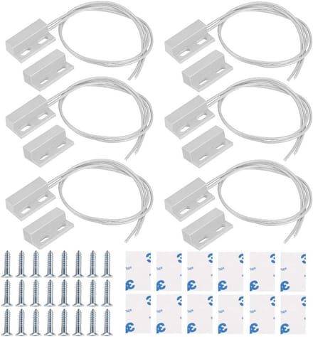 6 Stuks Wit Magnetische Schakelaar Deur Raam Contact Sensor Alarm Reed-schakelaar