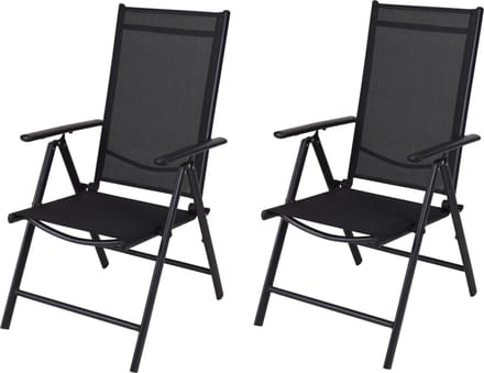 4goodz set 2 stuks Tuinstoelen Verstelbaar 8 standen - Zwart