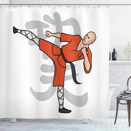 ABAKUHAUS Kung Fu douchegordijn – 175x200 cm – Polyester, waterafstotend