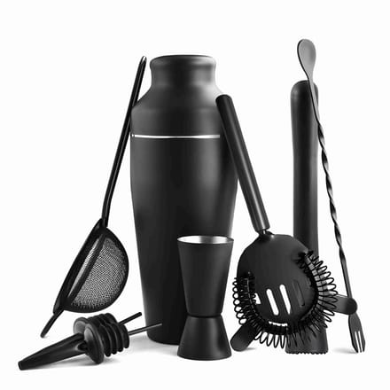 OKWISH Cocktailsets - Cocktail Shaker Set - Shaker Set RVS - Bartender Tools - Cocktail Accessoires - Edelstahl - Zwart