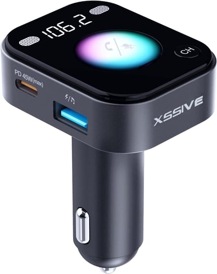 Xssive FM16 FM Transmitter Auto Bluetooth 5.3 - 45W PD/QC 3.0 Snellader - LED Display & Equalizer - Handsfree Bellen - USB-C + USB-A Autolader
