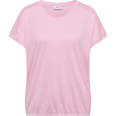 Shirt met V-hals en kanten detail