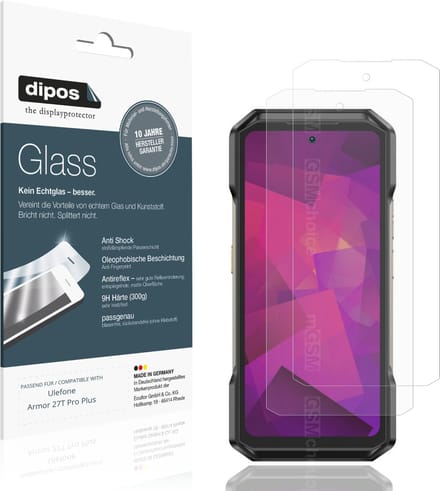 dipos – 2x Matte Pantserfolie geschikt voor Ulefone Armor 27T Pro Plus | 9H Screenprotector