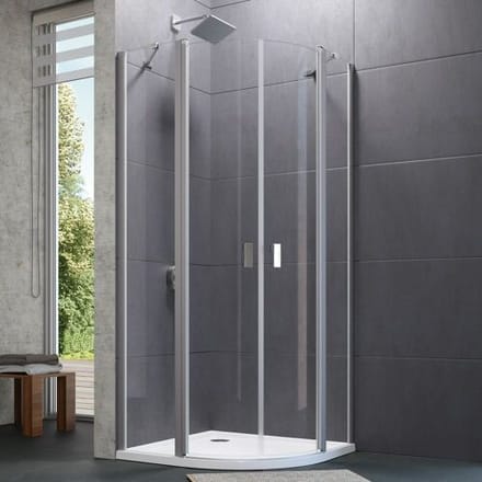 HÜPPE Design pure 1/4 circle swing door with fixed part W: 80 H: 200 cm, R= 55 cm 8P1716123321