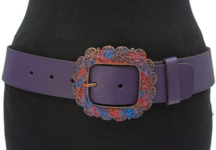 Taille/heupriem paars - Dames riem - 5 cm breed - Leer - Brede riem - Casual - Maat 100