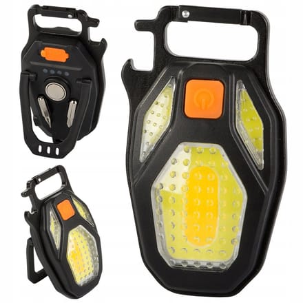 Verk Group - LED COB Sleutelhanger - USB Oplaadbaar - Met Oplader en Magneet