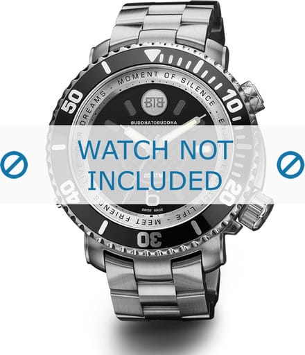 Buddha to Buddha horlogeband BTB.M.D.3H.06 / 46mm / BTB.M.D.3H.01 Staal Zilver 21mm