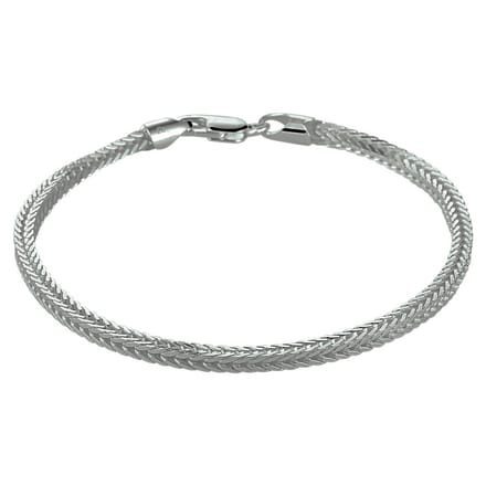vossestaart 2,5 mm zilver gerhodineerd