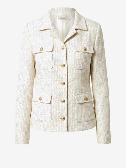 OMBRE Blazer - Regular Fit - Knopen - Effen Gebroken wit S