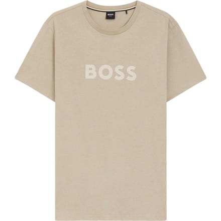 Boss Heren T-shirt katoen met logo (Licht Beige)