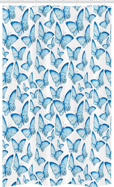 ABAKUHAUS Stammes Douchegordijn – 120x180 cm – Polyester – Wit-Blauw