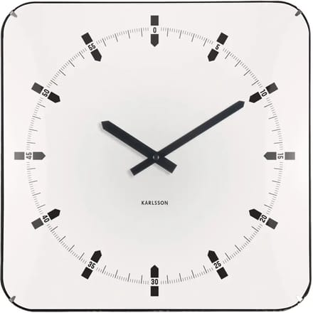 Karlsson Wandklok Sucinto Dome Square - Wit - 35x35x35cm - Wandklok Modern
