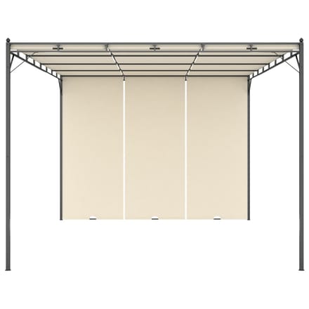 vidaXL - Tuinprieel - met - zijgordijn - 4x3x2,25 - m - crème