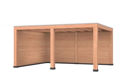 Douglas overkapping, 500 x 400, met achterwand en zijwand, Westwood Modern Basic