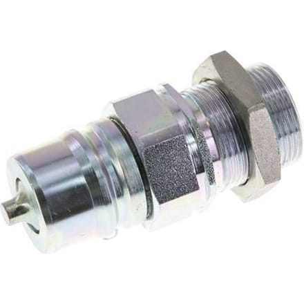 Stalen DN 25 Hydraulische Koppeling Insteeknippel 28 mm L Knelring Schotkoppeling ISO 7241-1 A/8434-1 D 34.3mm
